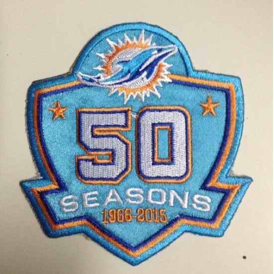 1966-2015 Patch 50Th Seasons Anniversarys Miami Dolphins Blue Patch